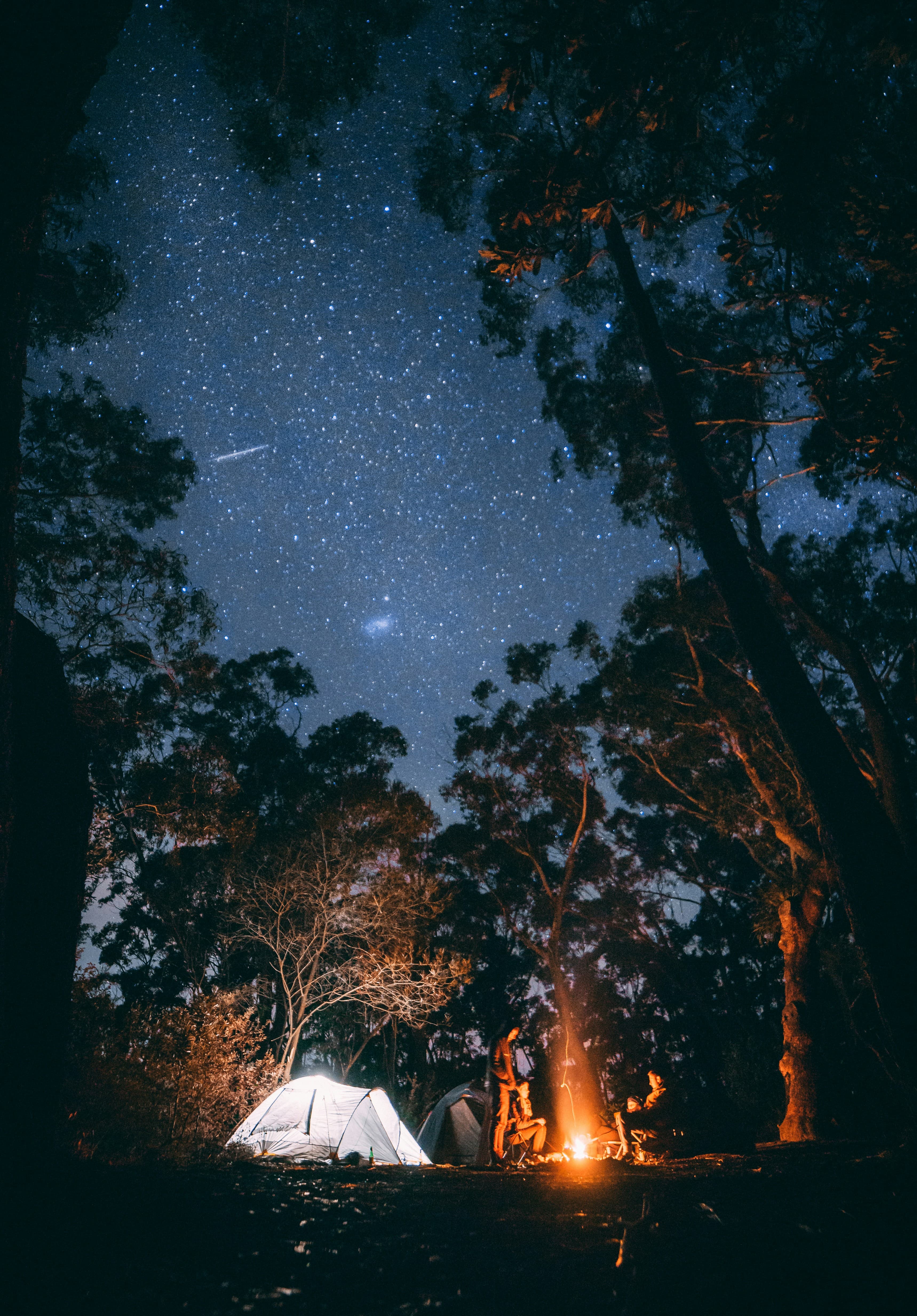 Setting up a tent